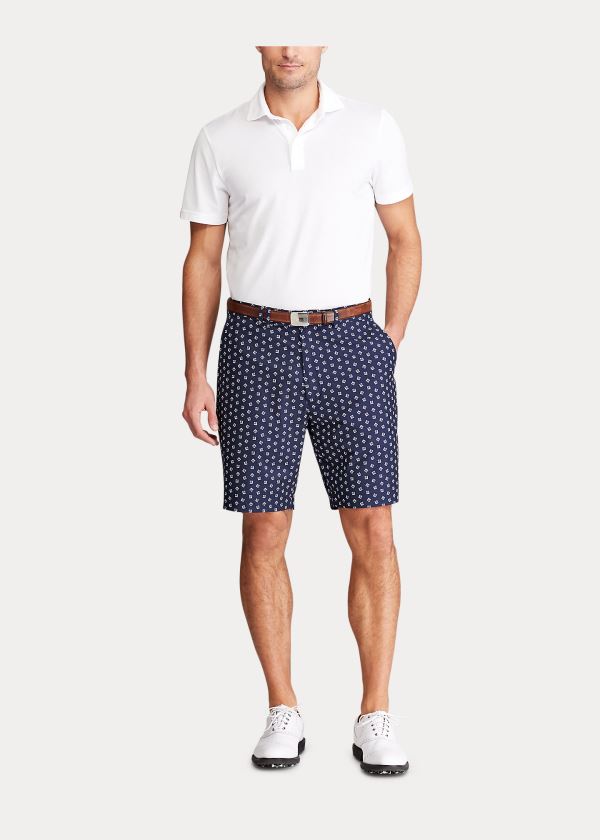 Pantalones Cortos Ralph Lauren Hombre Azul Marino / Blancos - Classic Fit Stretch - RVCNJ9305